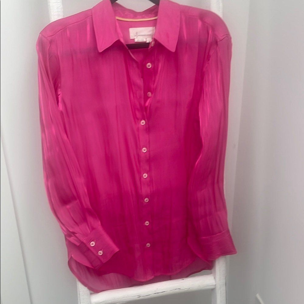 Women's Anthropologie Pink Button-Up Blouse